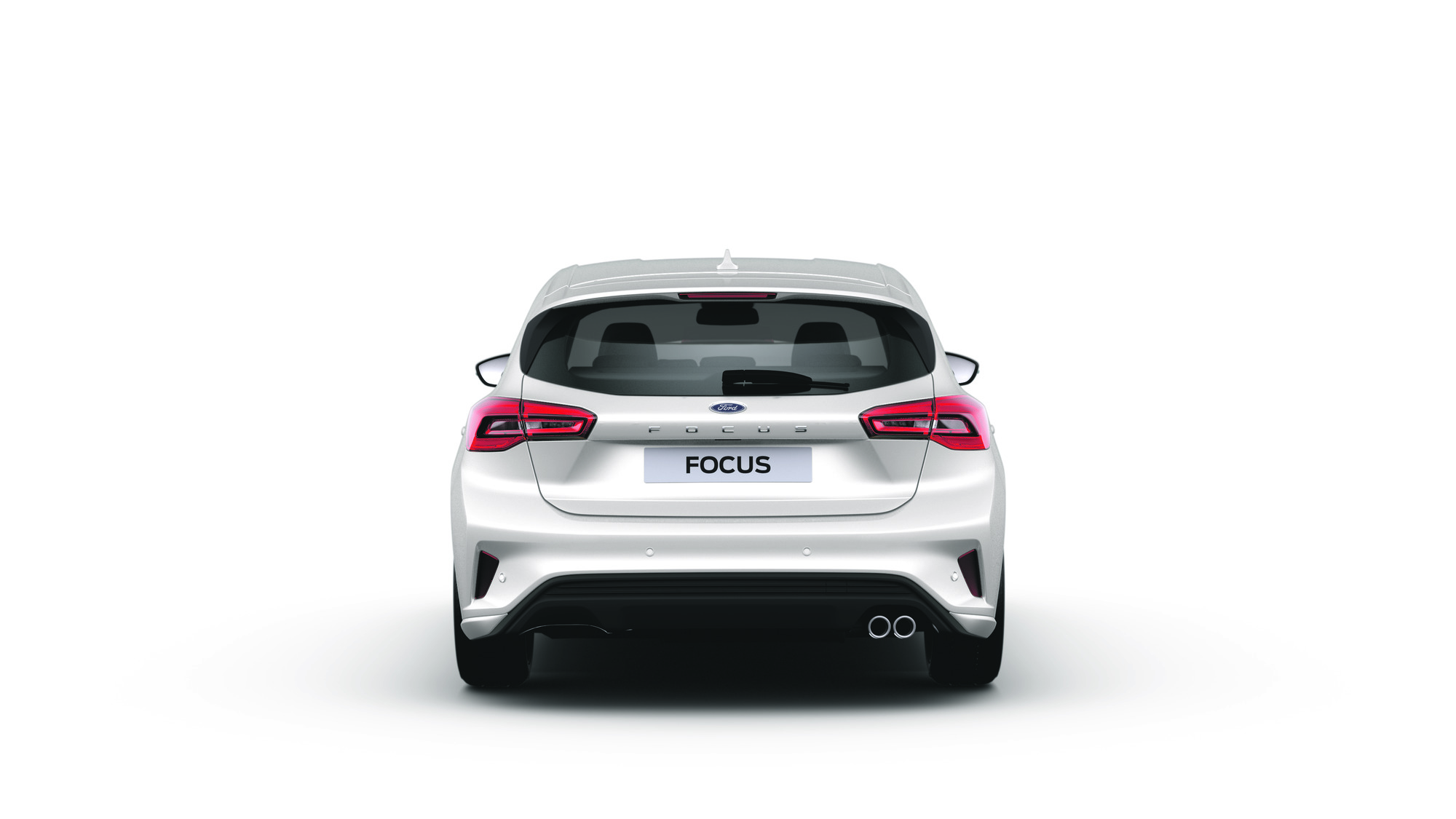 Weisser Ford Focus von Hinten