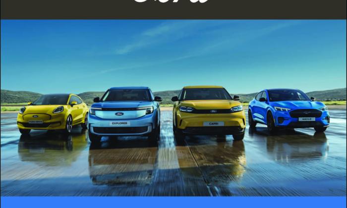 4 Vollelektrische Ford Fahrzeuge mit der Aufforderung diese zu testen und bei der M. Bobnar AG zu Probefahren.